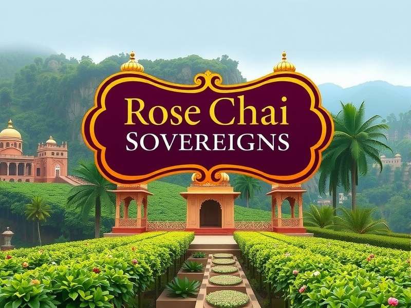 Rose Chai Sovereigns game banner showing Indian architecture and tea fields